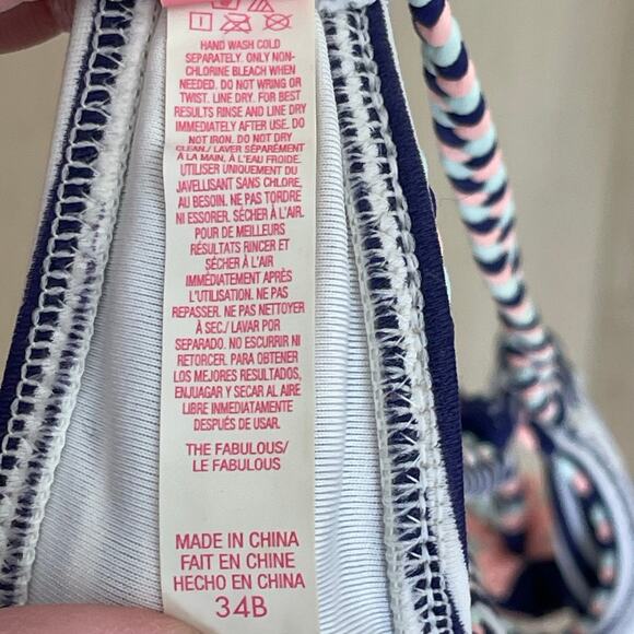 Victoria's Secret The Fabulous Striped Halter Bikini Top 34B - Picture 9 of 9